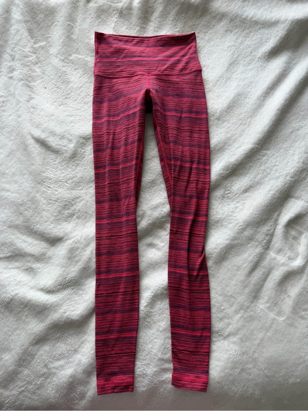 lululemon athletica Pink Striped High-Rise Leggings